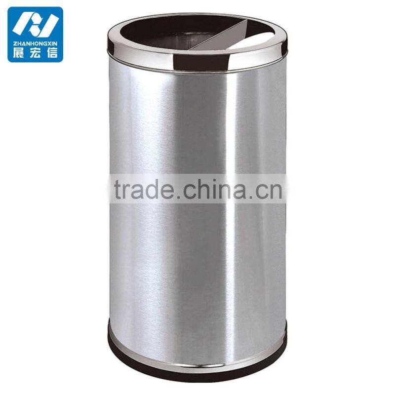 Outdoor park or street standing metal garbage bin