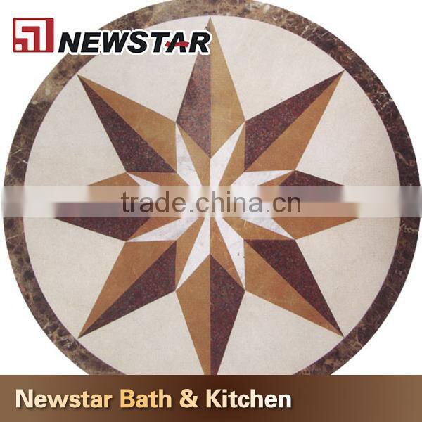 Chinese polished customize flower waterjet marble tiles