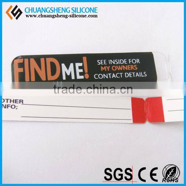 2015 Unique nylon fabric id sos bracelet