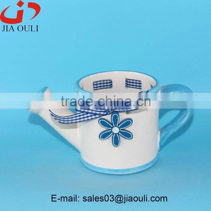 Hot sales home decor watering can shape garden planters, flower pots ceramic