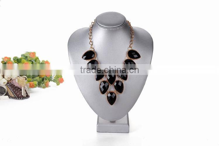 Grey Leather neck stand jewelry display stand