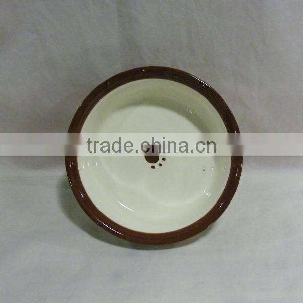 Brown Prints Ceramic Water Bowl for Pet