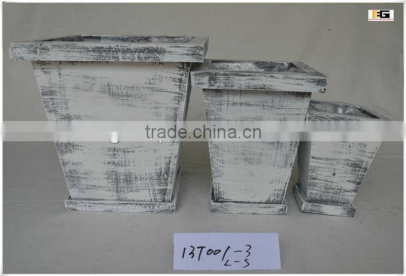 SQUARE GARDEN WOODEN FLOWER PLANTER POTS