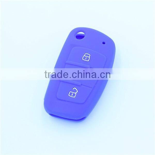 for audi fold 3 buttons keys silicone remtoe key holder, silicone car key case