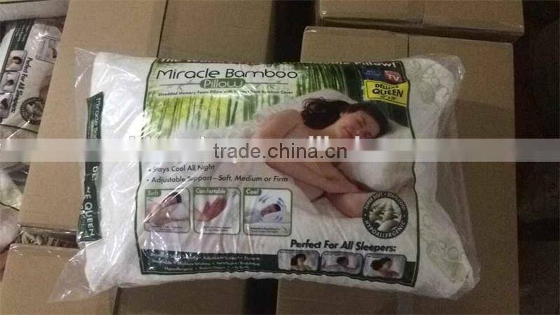 New bamboo fiber rest pillow custom bed rest shredded memory fom pillow
