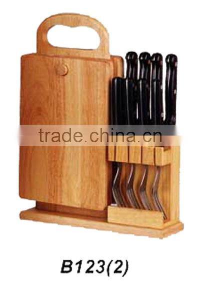 Rubber Wood 1 stand with 4 cutting boards