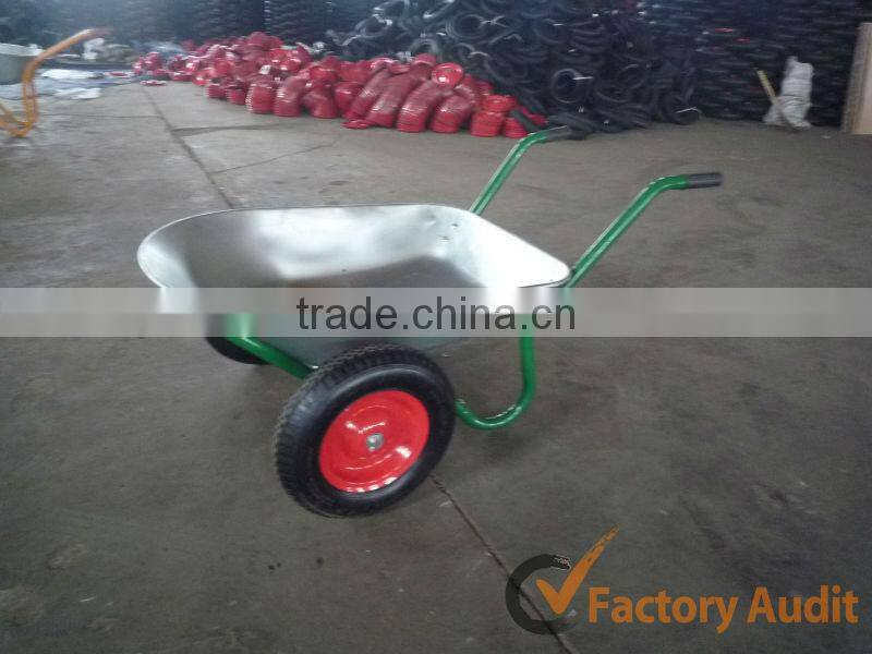 WB6406 dual wheel steel wheelbarrow