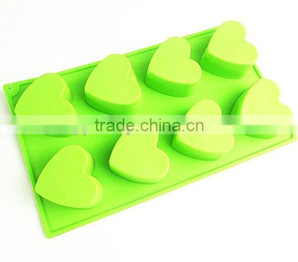 10114 8 pcs hearts Shape Silicone Cake Mold