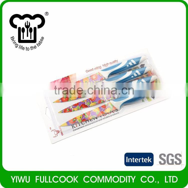 Top sale simple design colored no-stick coating knife set for kitchen