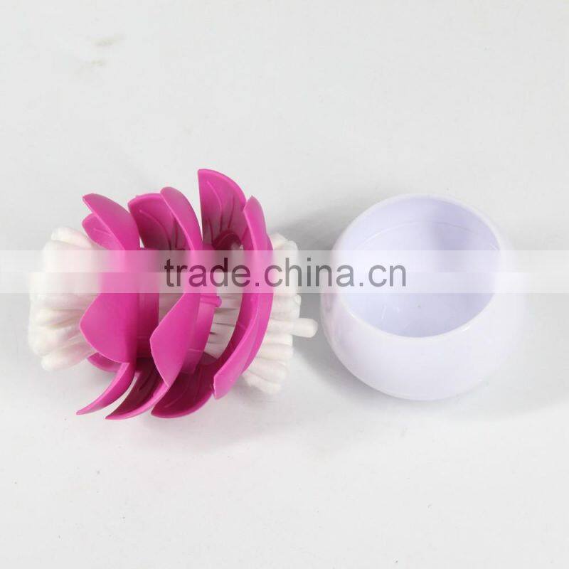 lotus shape round plastic toothpick box