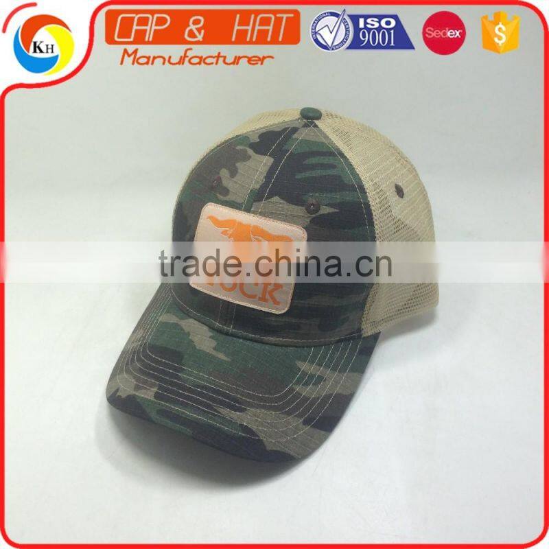 Label Patch Trucker Cap Camo Fabric Baseball Mesh Har
