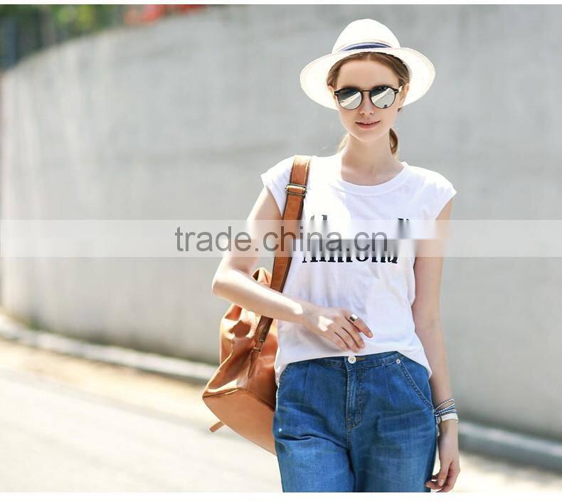 100% cotton blouses designs fat ladies big size womens top blank t-shirt printing blouses for women