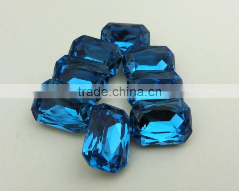 Loose Colorful Rectangle Machine Cut Faceted Fancy Stone Crystal Glass Bead