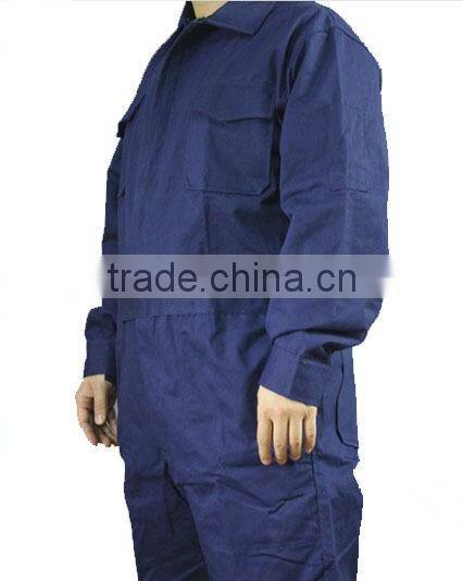 China Wholesale Protective Clothing Anti Fire and Static Dark Blue 100 cotton Coverall