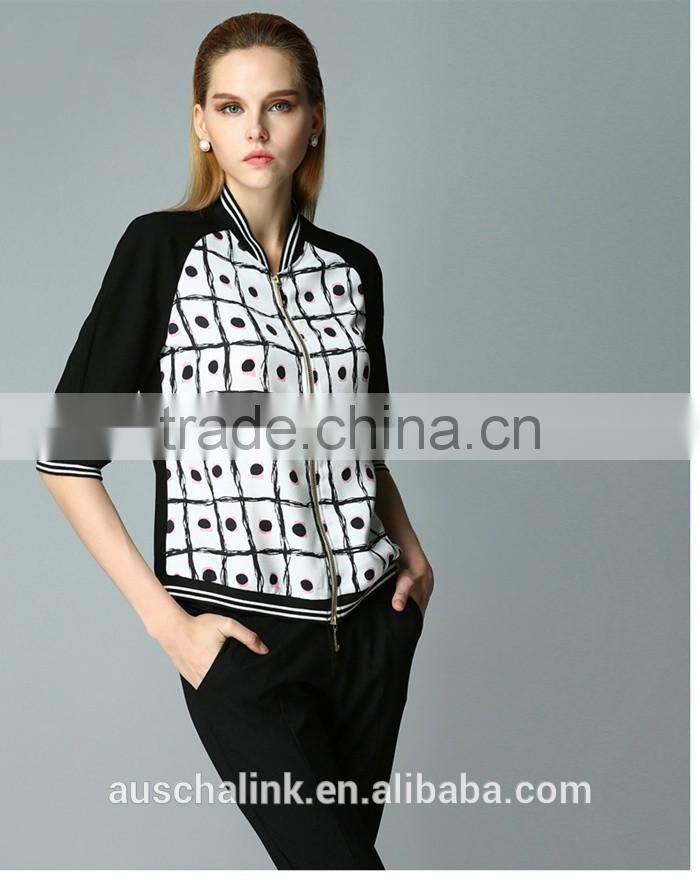 autumn outdoor fashion stylist dot print patched jacket wholesale