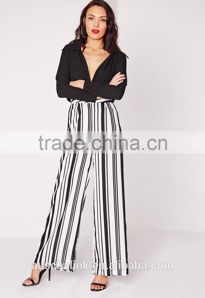 elegant design custom vertical stripe pants OEM service