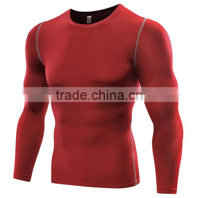 Quick dry long sleeve fitness training sport wear men t shirt