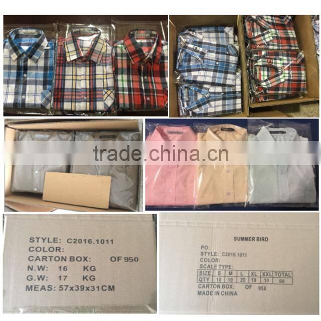 Stock Mens Checkered Yarn Dyed Dress Shirts