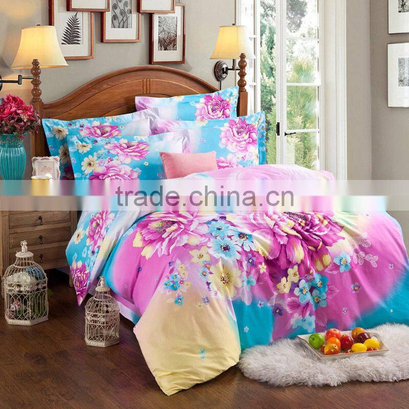 100% cotton reactive printed bedding set