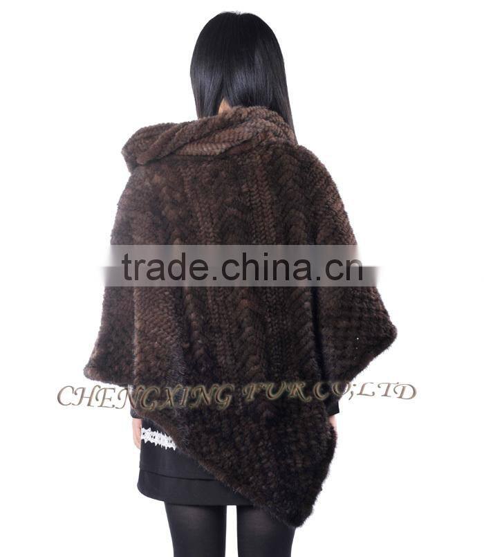 CX-B-M-33E Fashion In-stock Free Size Shawl/ Mink Fur Lady's Fur Cape
