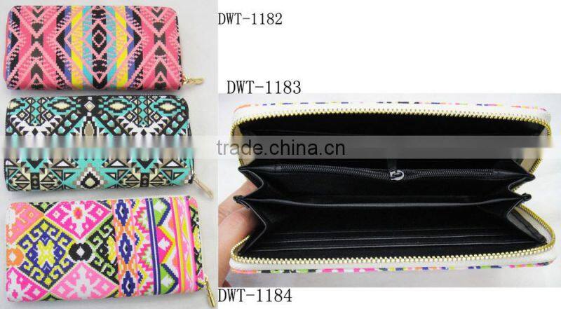 Lady new cotton canvas diversity print geometrica hot wallet