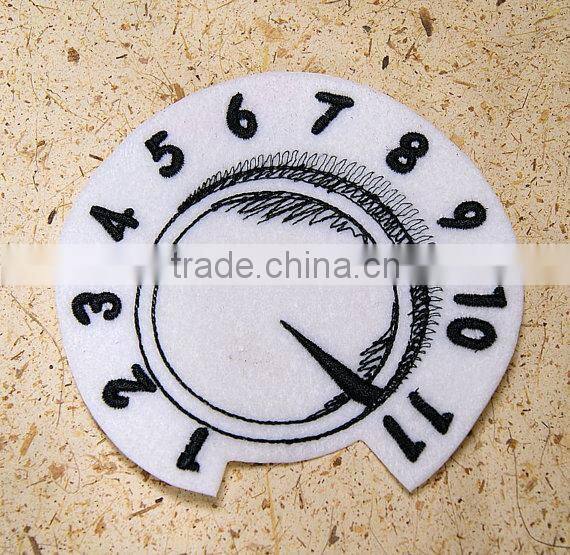 Custom high quality embroidered Personality clock patch for clothes embroidery patch made in china choose size/color
