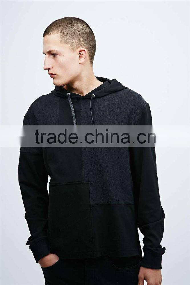 Oversized pullover hoody black and grey combination hoodie hoodies blank