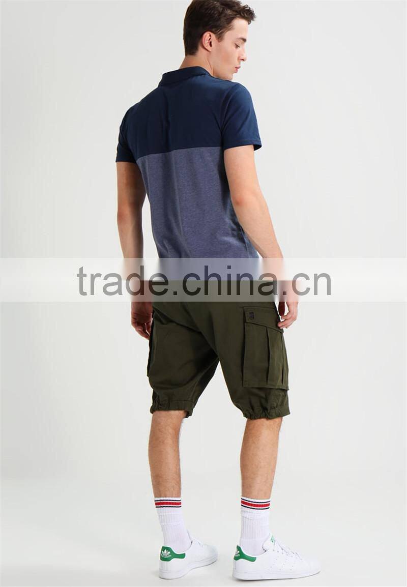 MGOO Hot Sale Plain Dry Fit Polo Shirt Color Block Men Pocket Fitness Polo T Shirt