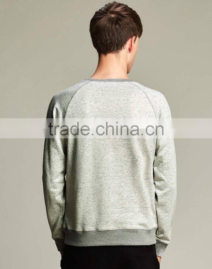 Men's grey custom casual fashion printed embossed sweatshirt