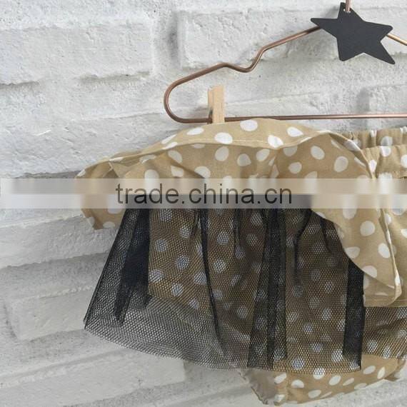 Khaki polka dot diaper cover skirt girls bloomer dress chiffon underwear bulk wholesale china factory