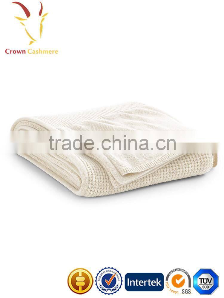 100% Kids Cashmere Knitted Wholesale Baby Throw Blankets