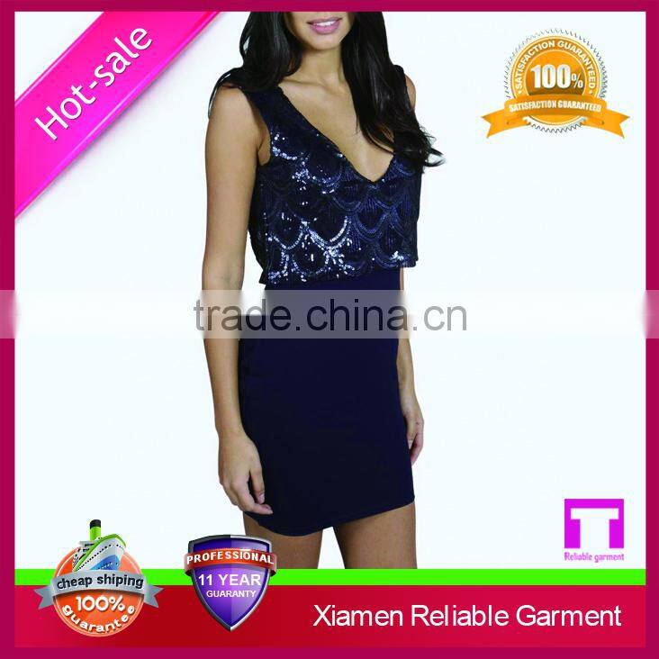 China Gold Suppliers fashion design Most Popular sequin dresses OEM