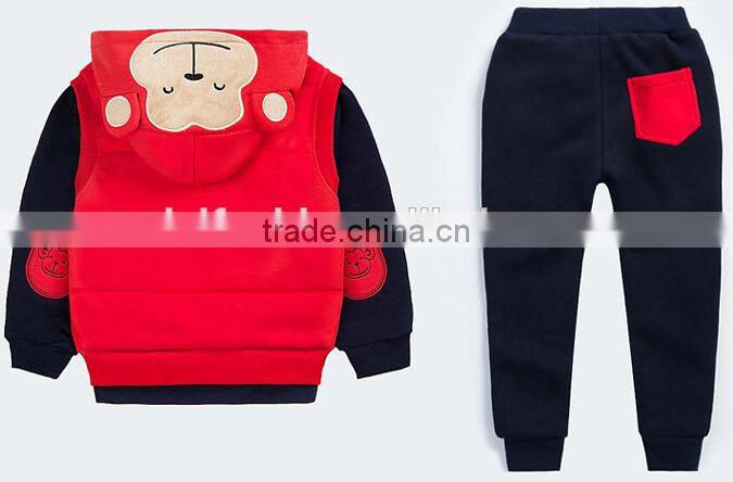 factory! 2017 new arrival boys 3pcs clothing sets kids winter garment infant baby children outfits
