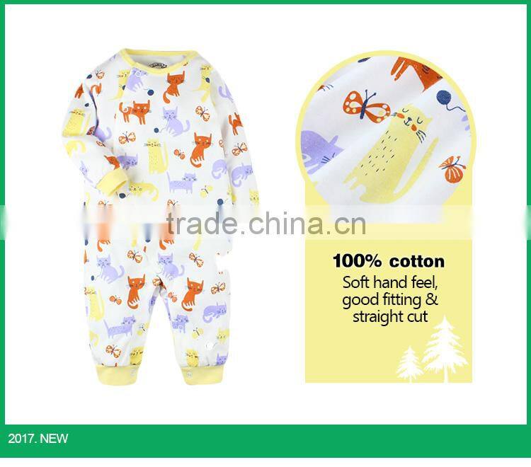 Cute pattern new design long sleeve new born baby romper wholesale baby wear