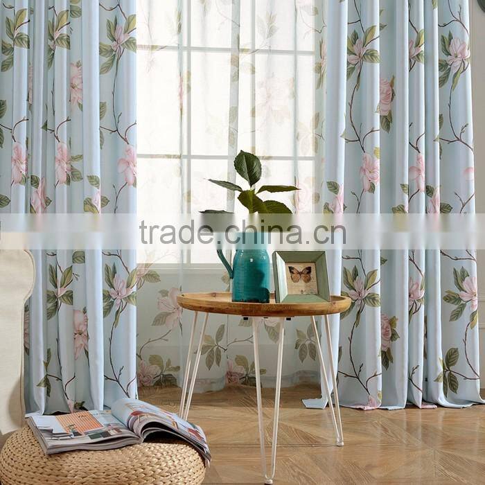 Fashion Style Floral Designs Curtains Fabrics For Living Room