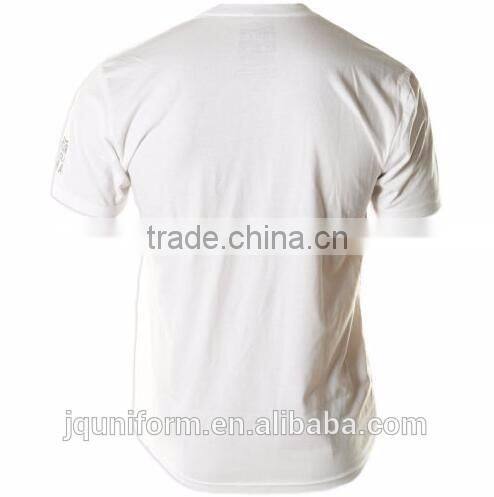 2016 Custom Logo Print White T Shirt 100% cotton washed & printed customized T-shirt