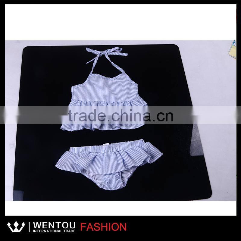 Latest Wholesale Cute Girls Seersucker Swimsuit