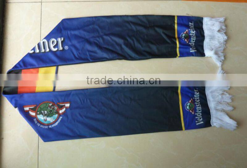 printed knitted polyester fan scarf