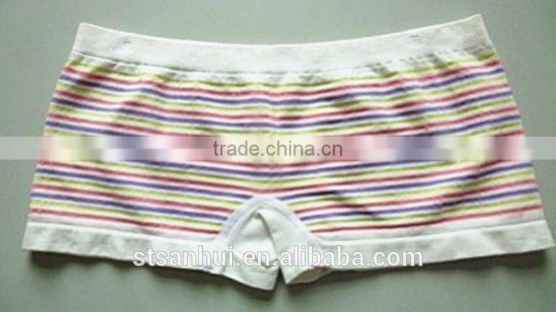 Popular design hot sale colorful striped printed sexy ladies seamless panties