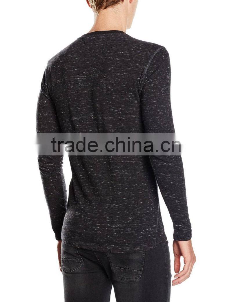 Men's Tri-Blend Long Sleeve Henley T-Shirt