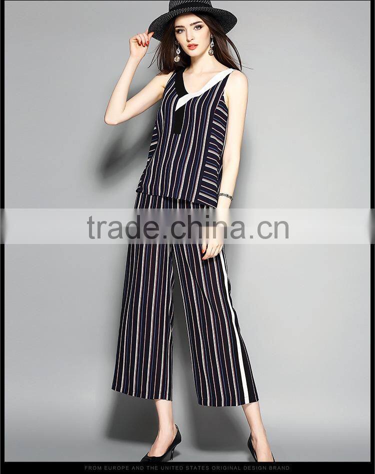 The new style casual suit blouse & pant two pieces set women clothes