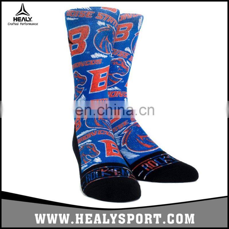 Printing Buster Mascot Boise College Football Comfortable Stretch Cotton Socks