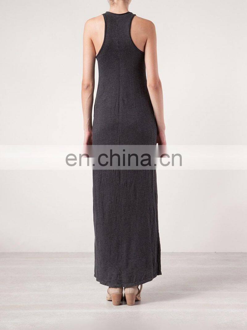CHEFON Tank long black maxi dress
