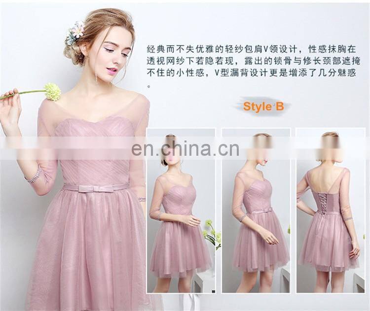 HS1612 Knee Length Short Cheap Wedding Bridesmaid Dress 2016 Custom Made 100% Real Images
