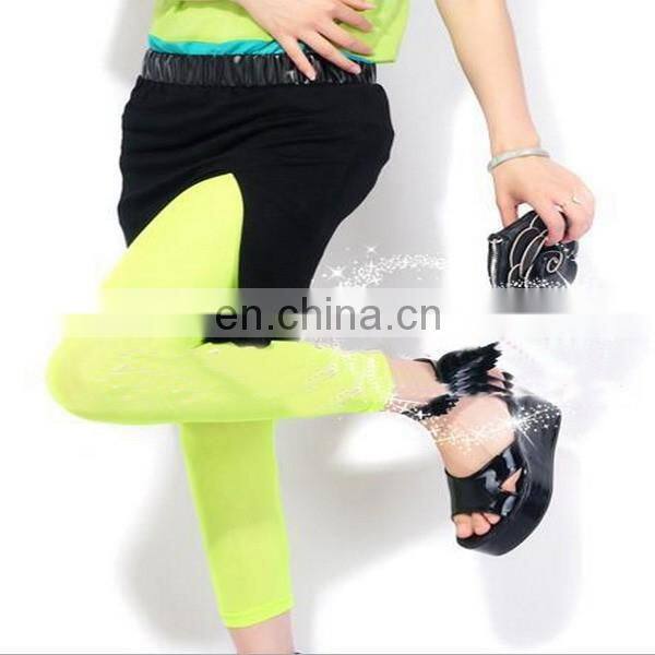 Multi Colors Pure Color Fluorescent Leggings For Ladies Trendy Leggings