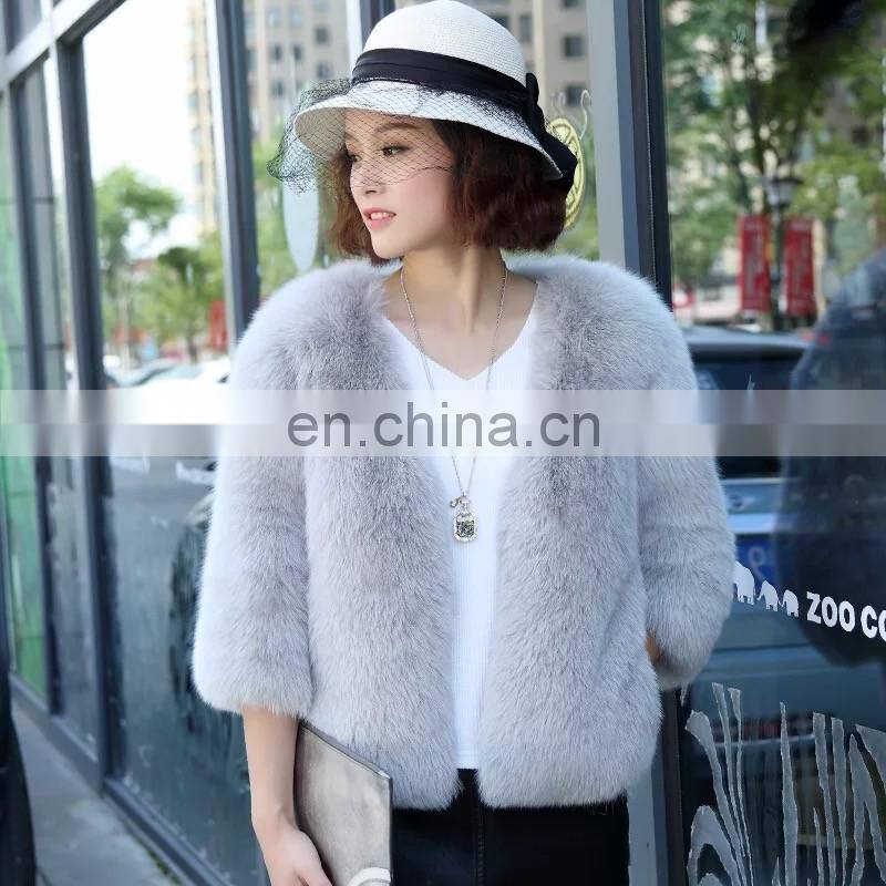 2016 Colorfur Genuine Fox Fur Coat Short Style Winter Coat Fashion