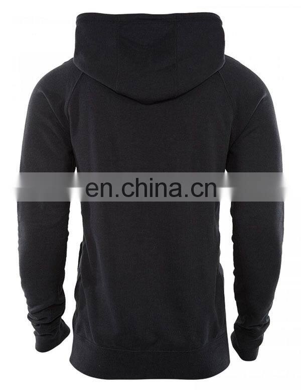Black Fleece Pullover Hoodie with long sleeves rip stop