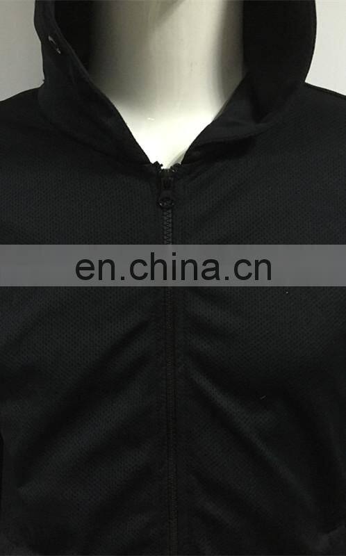 2016 Hot sale black leisure thin jacket with hood for men