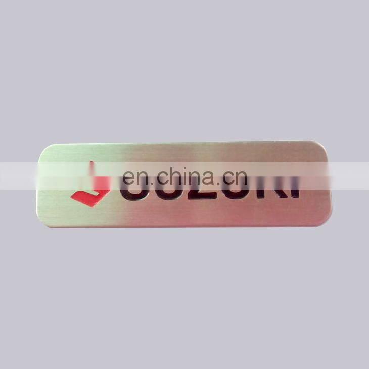 Top Quality OEM Items Glued Type Rectangle Shape Color Filled Logo Letter Custom Metal Etching Nameplate