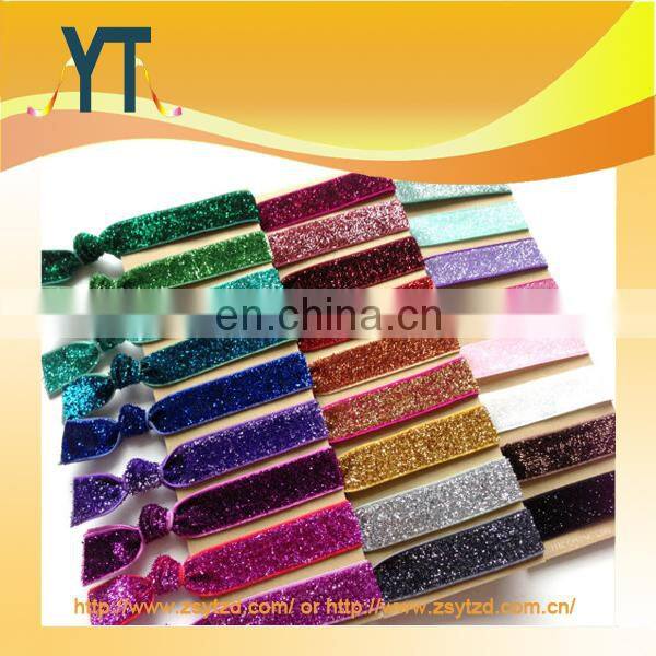 fashion color print bow hair tie elastic scrunchie for women